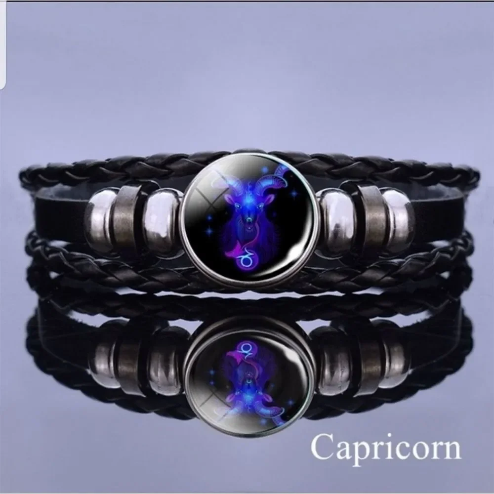 Leather Taurus 3D Astrology Unisex Bracelets
